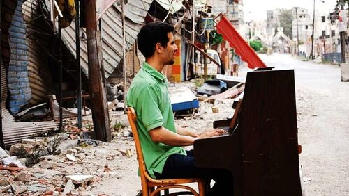 Pianist Aeham Ahmad in Syrien.