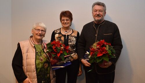 Kreisbeigeordnete Monika Merkert verabschiedet Liane Stein und Dieter Rothenhöfer